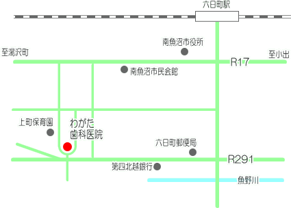 わがた歯科医院 所在地地図